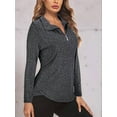 thumbnail image 3 of Women'S 1/4 Zip Shirts UPF 50+ Sun Protection Pullover Long Sleeve Quick Dry Workout Hiking Athletic Shirts, 3 of 6