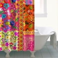 thumbnail image 4 of Waterproof Boho Patchwork Vintage Shower Curtain 72x72 Inch Bohemian Style Stitching Colorful Floral Retro Shower Curtains for Bathroom Hotel Home Decor with 12 Hooks, 4 of 5