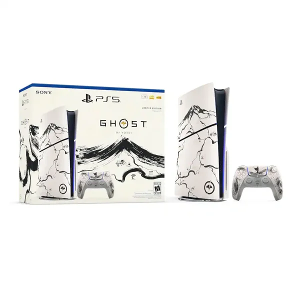Sony PlayStation_5 Disc Ghost of Yotei Gold Limited Edition Slim Console - Next-Gen 4K Gaming, Ultra HD Blu-ray, 1TB SSD Storage, Lightweight & Compact Design, Backward Compatible