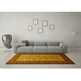 thumbnail image 3 of Ahgly Company Machine Washable Indoor Square Persian Yellow Traditional Area Rugs, 7' Square, 3 of 4