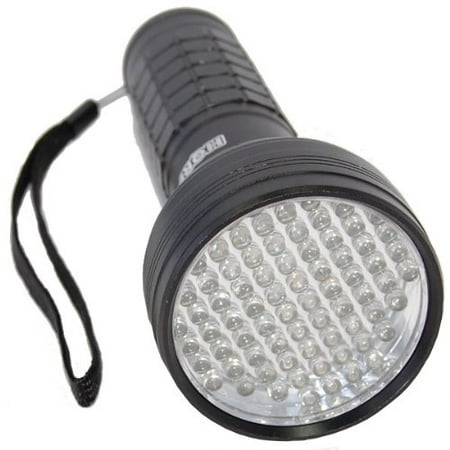 HQRP 76 LEDs 390nm Ultraviolet Blacklight Flashlight with Large Coverage Area for Hotel Room Inspection / Mineral Hunting / Urine