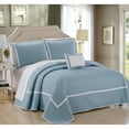 thumbnail image 5 of 8 Pc. Neal Hotel Collection 2 Tone banded Geometrical Embroidered, Quilt in a bag, Includes sheets set, Shams and, 5 of 5