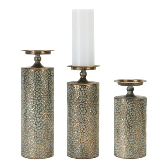 Home Decorative Candle Holder (Set of 3) 10"H, 12"H, 14"H Metal