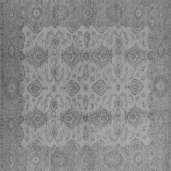 Ahgly Company Indoor Square Oriental Gray Traditional Area Rugs, 8' Square