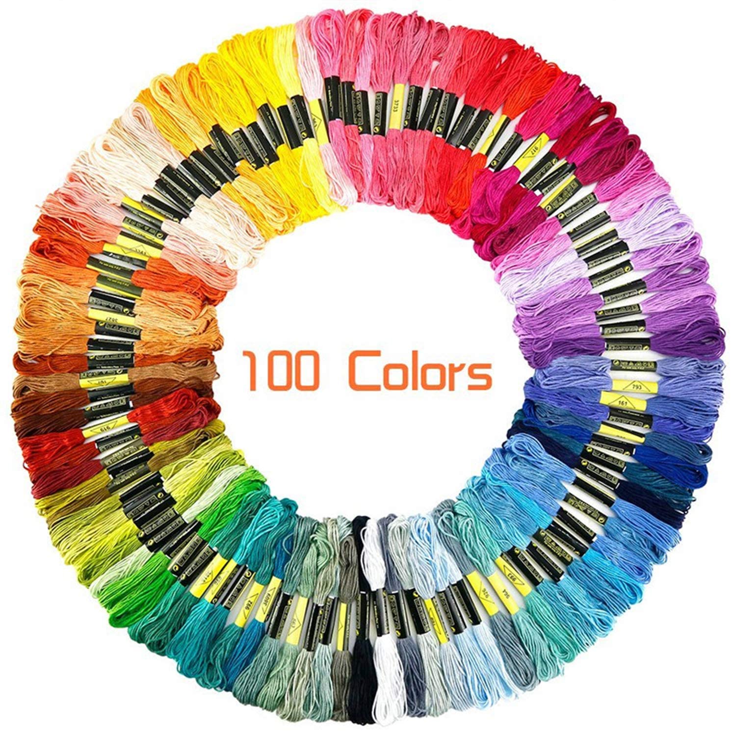 Embroidery Kit Cross Stitch Tool 100 Colors ,Embroidery Needles Threads,Embroidery Starter kit for Beginners, DIY Friendship Bracelets String Art Crafts - image 2 of 8