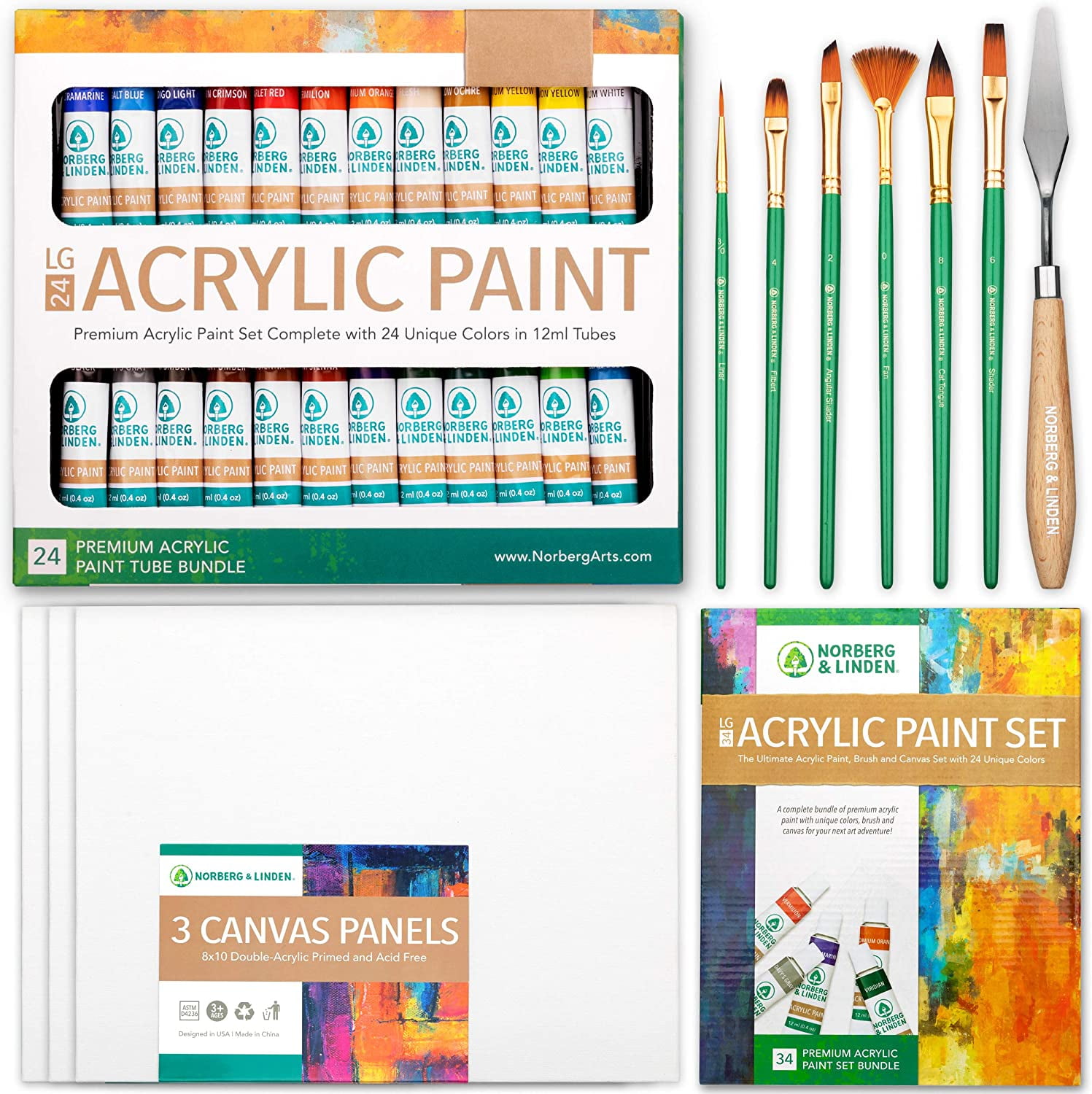 Lukas CRYL Studio Artist Acrylic Paint - Fast Drying Medium-Viscosity  Acrylic Paint for Canvas, Artists, Projects, & More! - [Set of 6 - 75 ml  Tubes] 