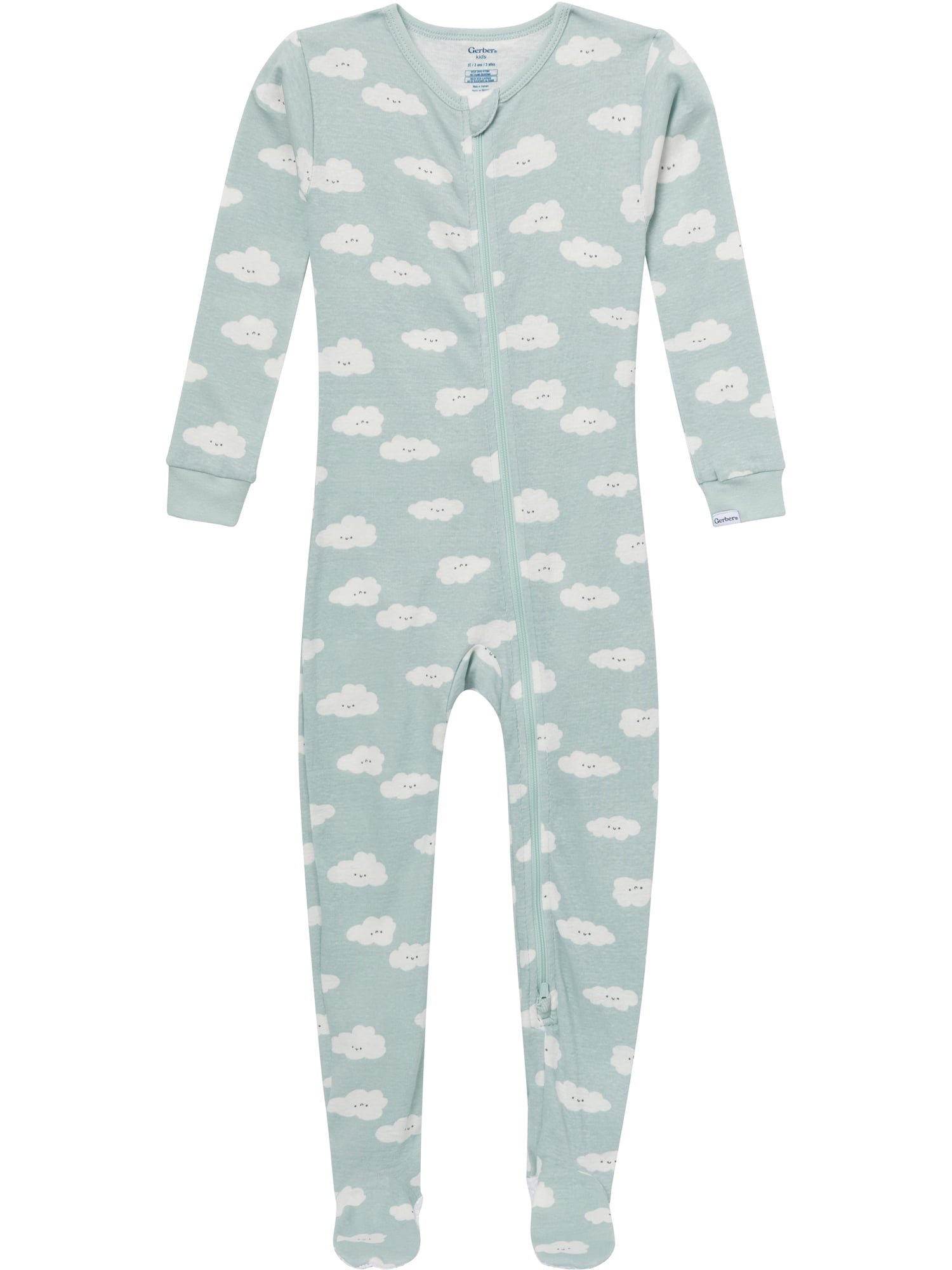 Gerber Baby and Toddler Neutral 2-Way Zipper Footed Unionsuits, 4-Pack, 0/3 Months - 5T
