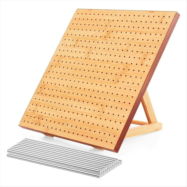 Tabla de Bloqueo de Crochet de 11.4 Pulgadas con 20 Alfileres/Clavijas, Tabla de Bloqueo para Crochet y Tejido, Tabla de Madera para Crochet.