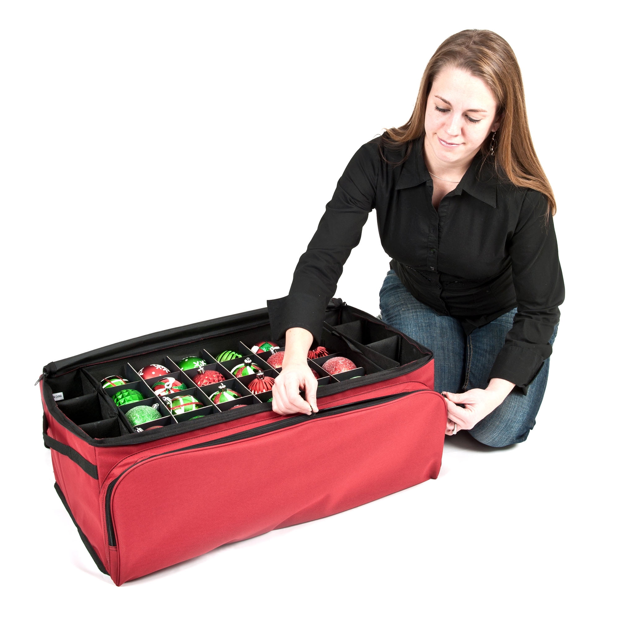 Three Tray Ornament Storage Bag w/ Side Pockets - Thumbnail 4