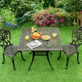 thumbnail image 3 of Patiojoy Table à Manger d'Extérieur de 35,4 Pouces en Aluminium Coulé Toutes Saisons avec Trou pour Parasol de 2,2 Pouces Table à Manger Carrée pour 4 Personnes, 3 of 10