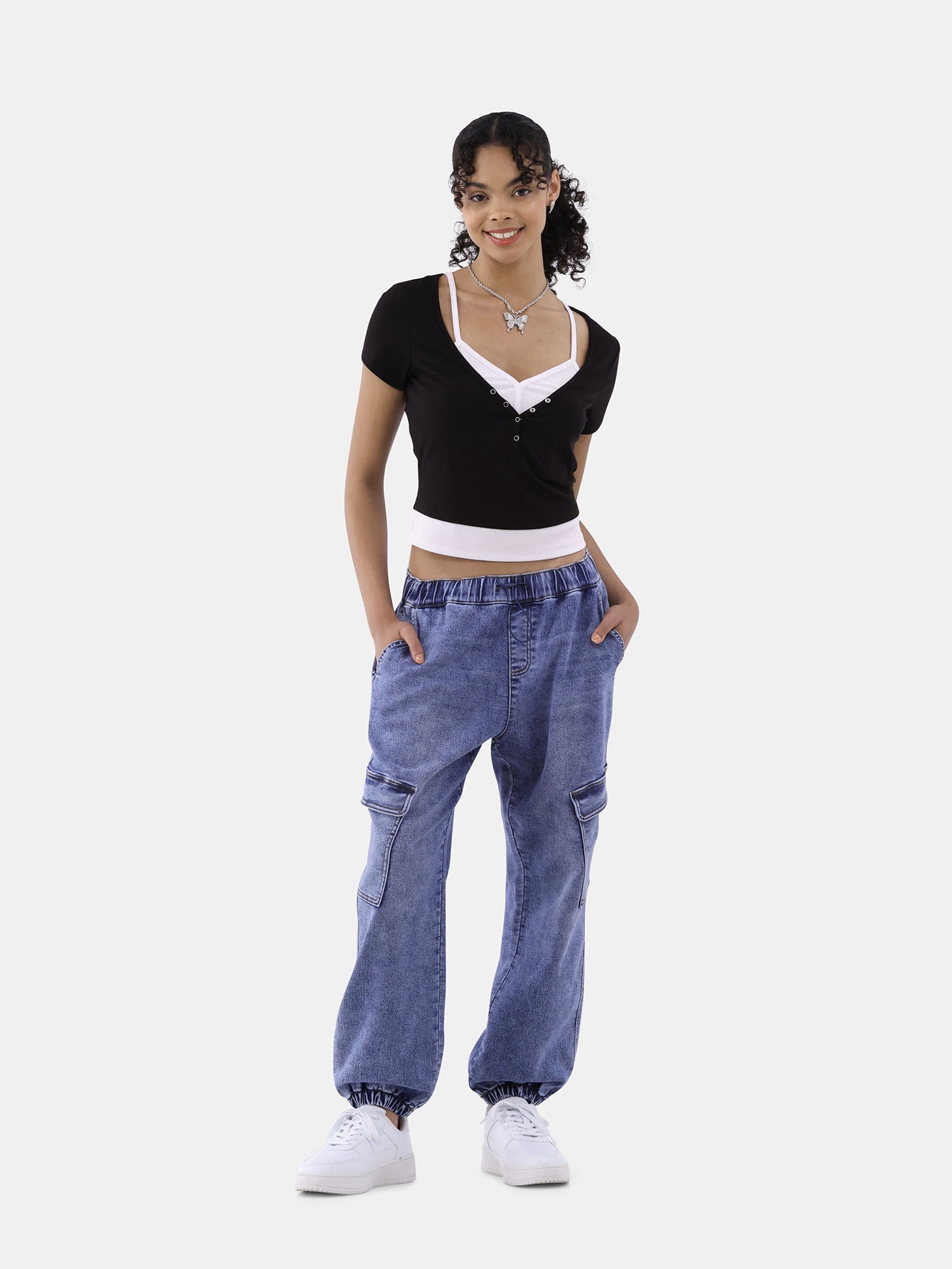 No Boundaries Utility Jogger Pants, 27" Inseam, Women's