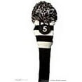 thumbnail image 3 of Majek #5 Fairway Metal Wood Black & White Golf Headcover Knit Pom Pom Retro Classic Vintage Head Cover, 3 of 3