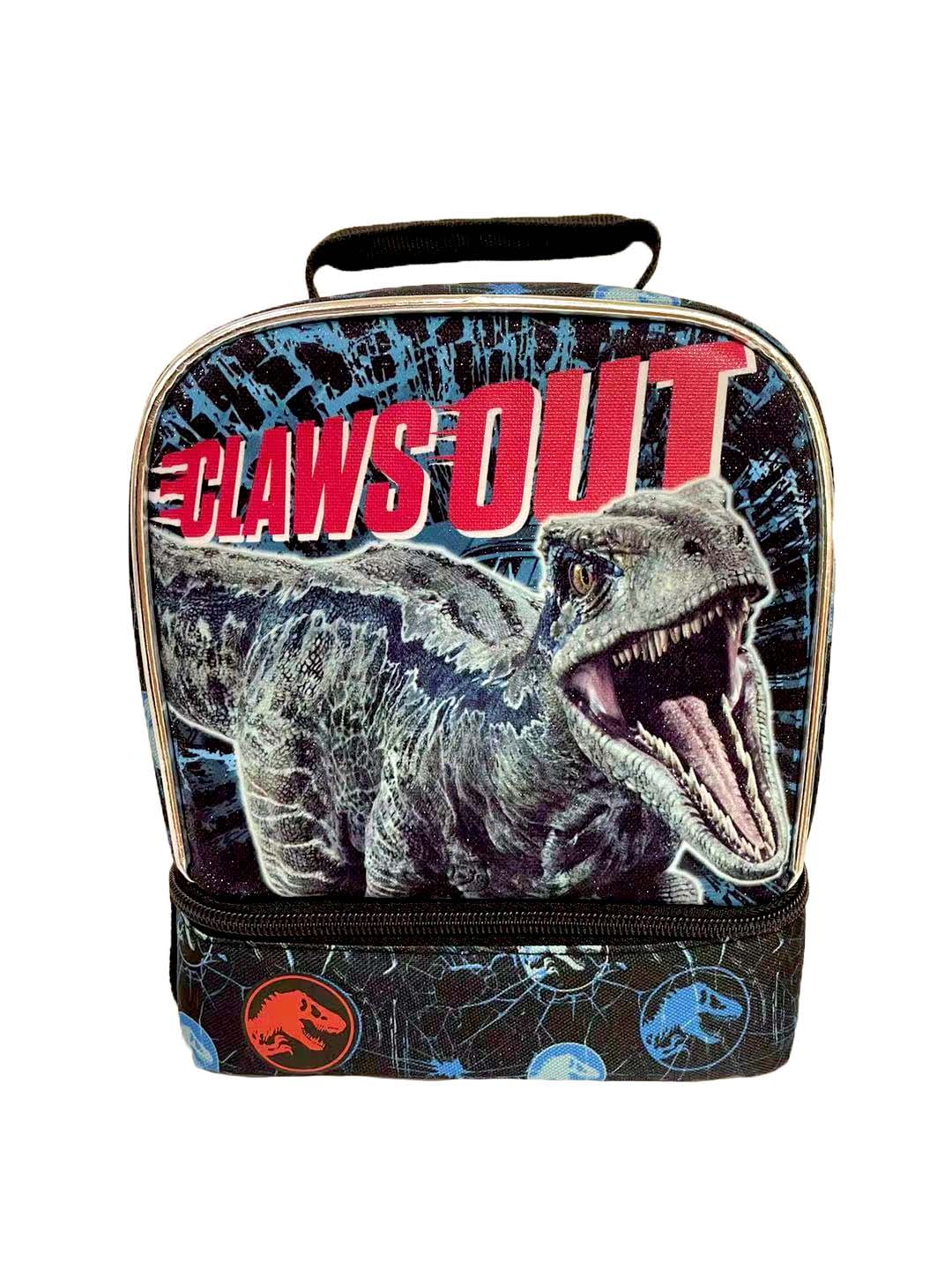 Jurassic World Dinasaur Print Boys Backpack Lunch Bag Tote Pen Case Kid Gift Lot 