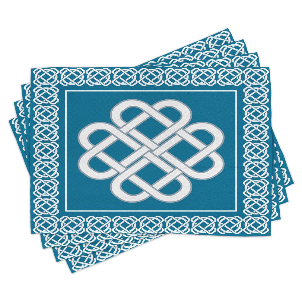 Irish Placemats Set of 4 Celtic Love Knot Good Fortune Symbol Framework