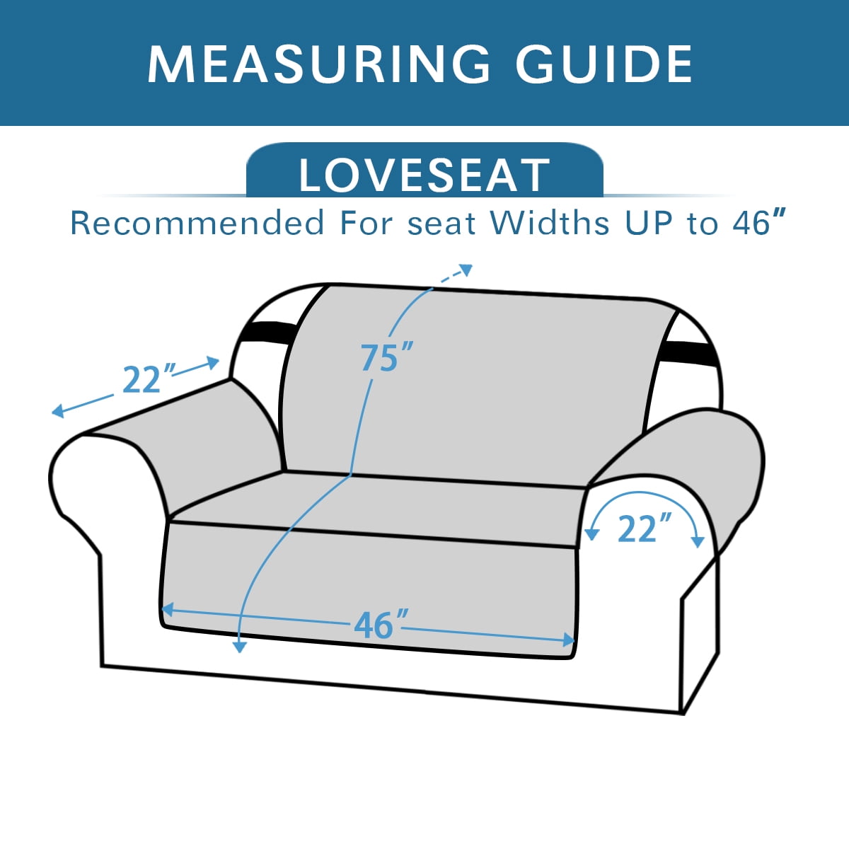 CJC Non-slip Sofa Cover Reversible Quilted Couch Slipcover Waterproof Tear Resistant Furniture Protector for Kids Pets, 3 Sizes & 9 Colors