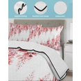 thumbnail image 4 of Quilts Full Size Bedding Set, Red Wisteria Lightweight Quilted Comforter, Sprinng Summer Pastoral Flowers Botanical Soft Reversible Bedspread Coverlet with Pillow Covers for All Season, 78" x 90", 4 of 7