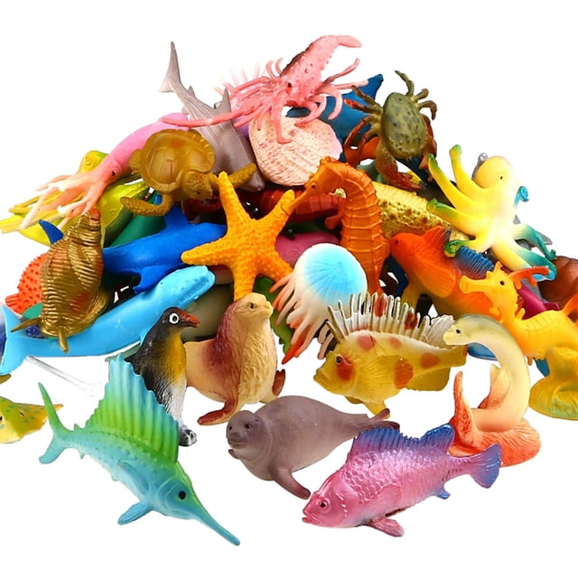 Ocean Sea Animal, 52 Pack Surtido Mini Vinyl Plastic Animal Funcorn Toys Funcorn Toys