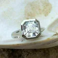 thumbnail image 2 of 2Ct Asscher Cut Simulated Diamond Solitaire Women's Valentine Ring 14K White Gold Plated 925 Silver, 2 of 3