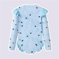 thumbnail image 5 of ATOGUTA One Piece Swimsuit Girl Long Sleeve Zipper Rash Guard Bathing Suit Swimwear with Sun Protection for Kids Size 3T-10, Blue, 5 of 5