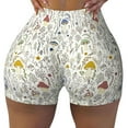 thumbnail image 2 of Daiia Colorful Mushrooms and Plants Pattern Women's Workout Shorts Biker Shorts - High Waisted Workout Spandex Tummy Control Gym Running Yoga Shorts-XX-Large, 2 of 8