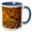 Blue/White, variant on 3drose, Usa, Georgia, Tybee Island. Tybee Pier with Shadows at Sunrise., 11oz Two-tone Red Mug