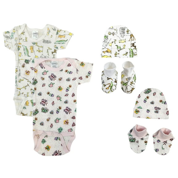 Newborn Baby Girl 6 Pc Layette Sets