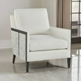 thumbnail image 6 of Benjara Adi Accent Chair, Ivory Polyester Acrylic Blend, Black Solid Wood Frame, 6 of 6