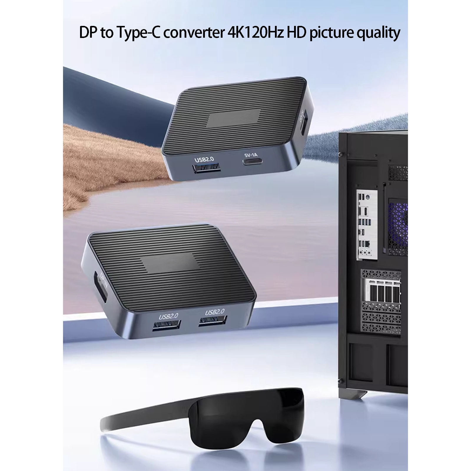 USB C DisplayPort 1.2 Hubs 4K 120Hz Refreshes Rate Plugs And Play For Monitors And TVs