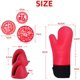 thumbnail image 2 of BEMS-(Rojo) Guantes de Horno Profesionales, Guantes de Cocina de Silicona, Guantes anticalor, Guantes extendidos para Pizza y Cocina, 2 of 5