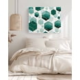 thumbnail image 3 of Turquoise Marble Wall Art for Living Room,Canvas Picture Wall Decor for Bathroom Bedroom,Gold White Geometric Hexagon Modern Painting Artwork for Office Kitchen Hallway Dining Room Home Decor 24"x32", 3 of 8