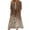 Brown, variant on IROINNID Summer Dresses for Women Summer Casual Beach Midi Dresses with Round Neck and Short Sleeve Ruffled Printed Outfits Dress