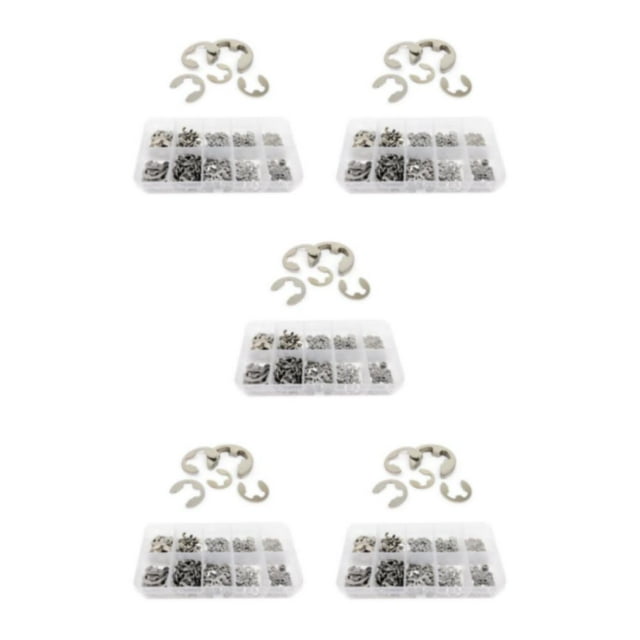 Guardoinrt 580pcs ABS Precision Manufacturing Circlip - And Durable Snap Retaining Ring For Precision silver 5Set