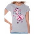 thumbnail image 1 of Awkward Styles Valentine's Day T-Shirt Pink Lama T Shirts for Women Valentines Tee, 1 of 4