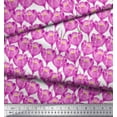 thumbnail image 3 of Soimoi Polyester Crepe Fabric Tulip Flower Fabric Prints by Yard 42 Inch Wide, 3 of 3
