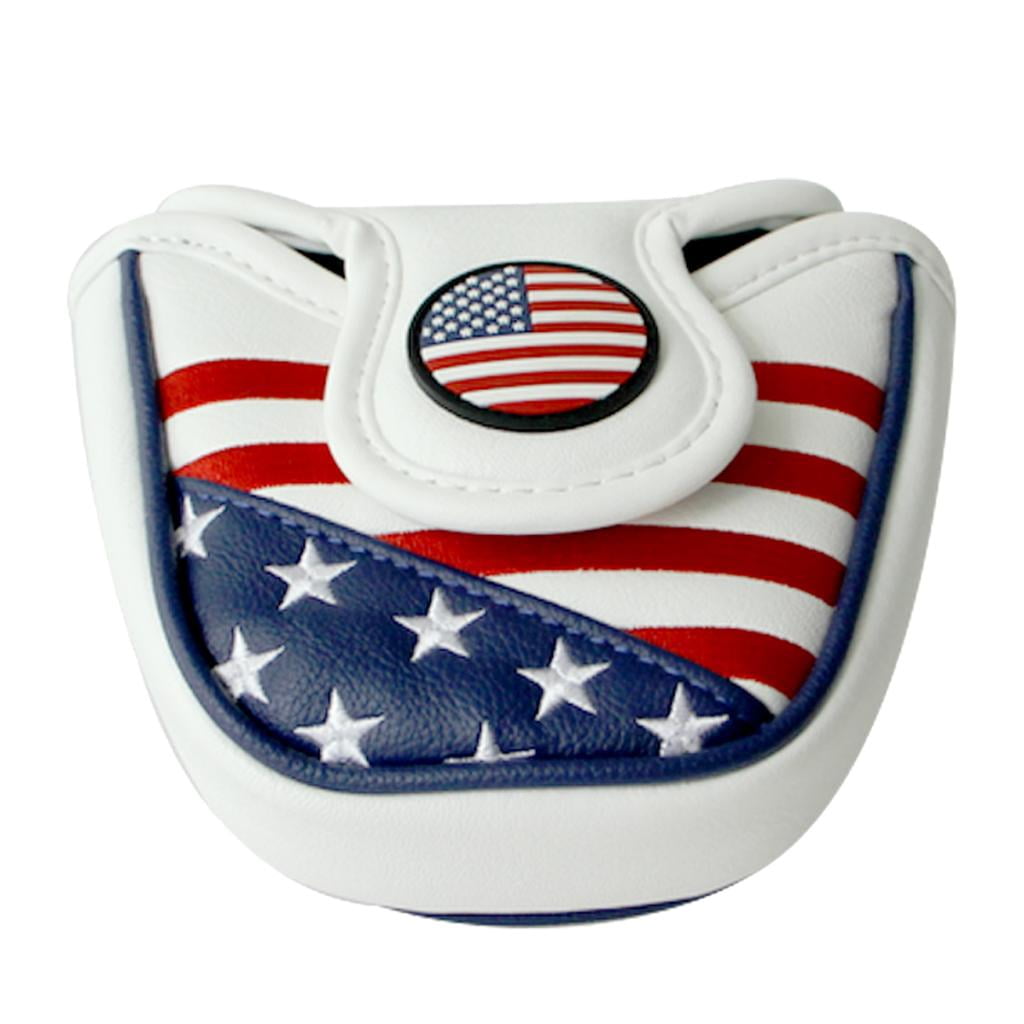 harayaa 2Pcs Universal PU Leather Golf Head Cover Protectors Headcover Mallet Putter