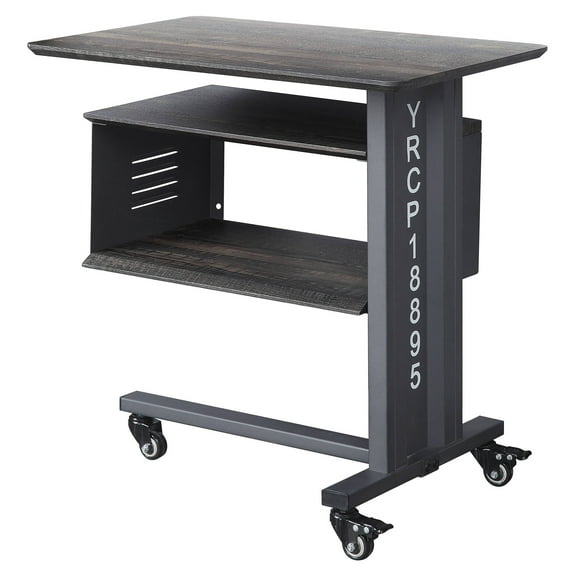 ACME Cargo Accent Table with Caster Wheels in Gunmetal