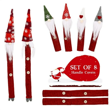 

ERTUTUYI 8 Refrigerator Gloves Protective Gloves Cover Elderly Microwave Christmas Set Home Decor