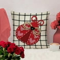 thumbnail image 5 of Hello Love Red Ladybug Heart Decorative Throw Pillow Covers 18x18 Set of 4, Valentine''s Day Plaid Stripes Hugs Kisses Cushion Case Decor, Anniversary Wedding Farmhouse Home Decoration for Sofa, 5 of 5