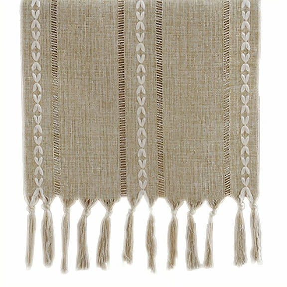 AUQ Table Runner,Woven Polyester Fiber Table Runners,Detailed Grain Farmhouse Table Runner,Yellow,33*330cm