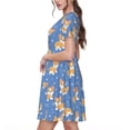 thumbnail image 2 of Easygdp Corgi para Vestido Transpirable de Mujer, Vestido Suelto de Manga Corta con Pliegues y Bolsillos para el Verano, 2 of 6
