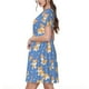 thumbnail image 2 of Fotbe Corgi Vestido Largo de Moda para Mujer, Vestido Tipo Camiseta con Manga Corta y Estilo Casual a Rayas y Bloques de Color, 2 of 6