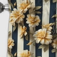 thumbnail image 3 of Designart "Striped Floral Pattern With Nautical Charm I" Striped Blackout Curtain Panels, 3 of 4
