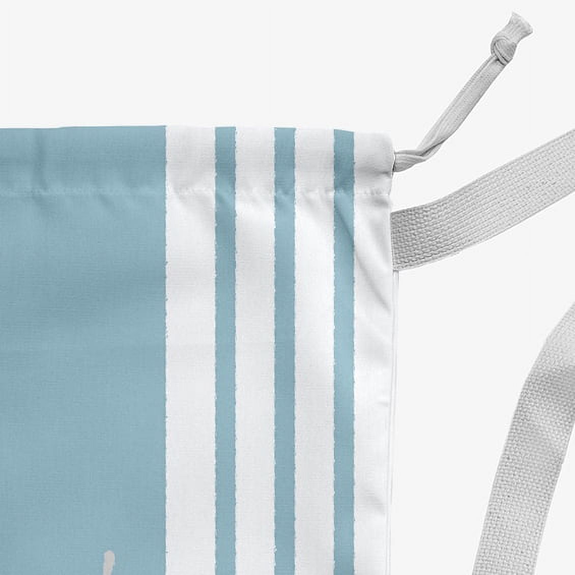 Simply Daisy Jingle on a Stripe 18 x 29 in Blue Laundry Bag