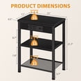 thumbnail image 3 of Sweetcrispy 3-Tier Side Table, Set of 2, with USB & AC Charging Station, Adjustable Shelves, Multi-Use for Living Room & Bedroom, Black, 3 of 8