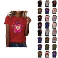 thumbnail image 1 of T-shirts pour Femmes de la Saint-Valentin 2026 Mode Manches Courtes Col Rond avec Cœur Graphique, 1 of 4