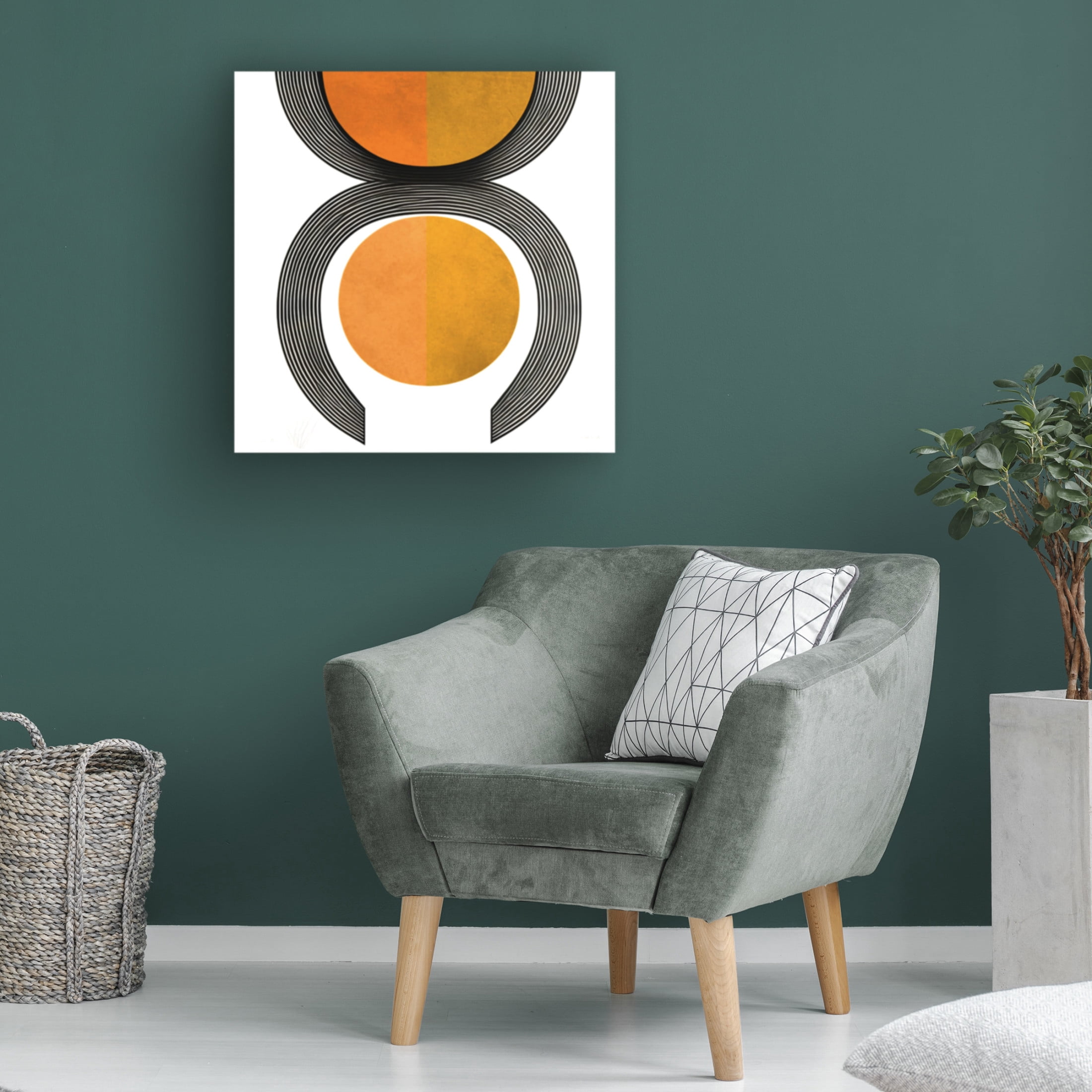 Canvas Wall Art - Ray Heere 'Mid Century Abstract Painting 14' Wall Art for Living Room, Bedroom, or Office Décor by Trademark Fine Art - 35 x 35 Inches