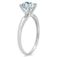 thumbnail image 2 of 1.5 ct Round Cut Natural Aquamarine Solitaire 14K White Gold Womens Engagement Ring, 2 of 6