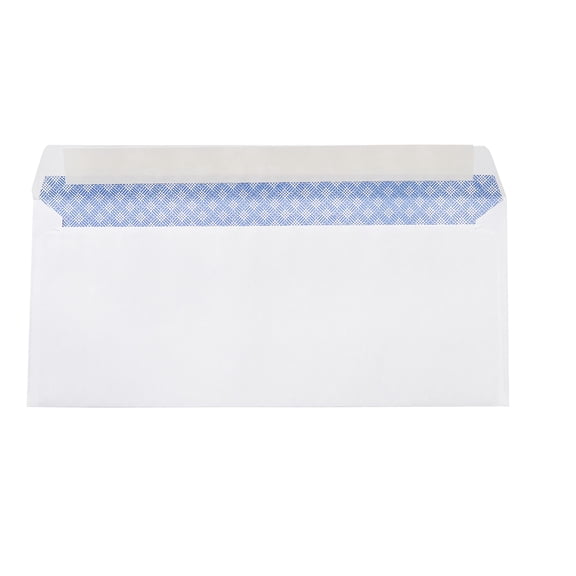 10 Security-Tinted Self-Seal Business Letter Envelopes, Peel & Seal Adhesive Closure, White, 100-Pack