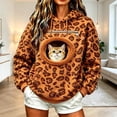 thumbnail image 2 of TGPMGRZ Pet Pouch Hoodie for Women Leopard Print Cat Pouch Warm Hooded Sweatshirt, 2 of 5