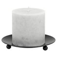 Mainstays Small Round Black Pillar Candle Holder Plate